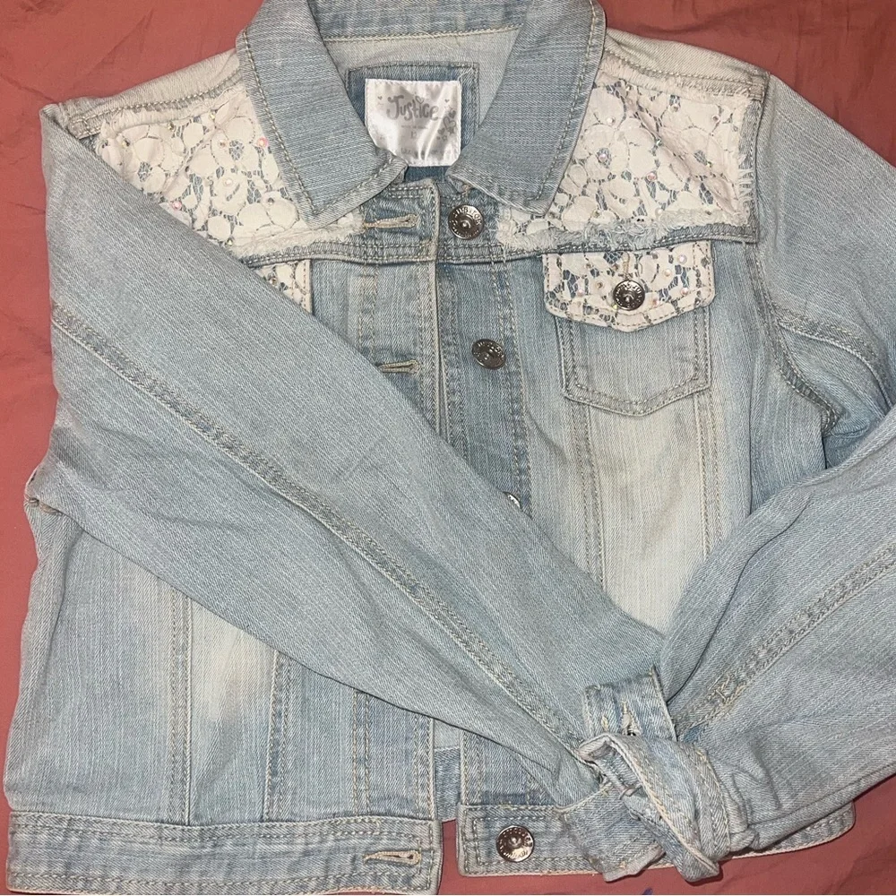 Justice Premium Jean jacket girls size‎ 12